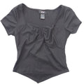 Just Polly Black Ribbed Sweetheart Notched Handkerchief Hem Top JK13451 Mens M