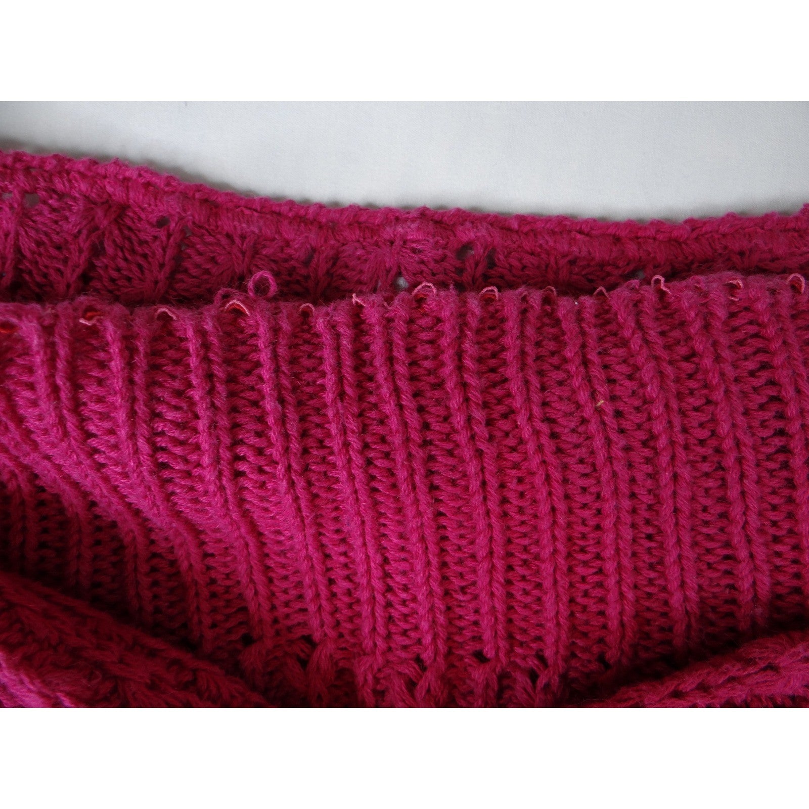 Vintage Nicole Curie Knit Sweater Women M Pink Short Sleeve Textured Pullover