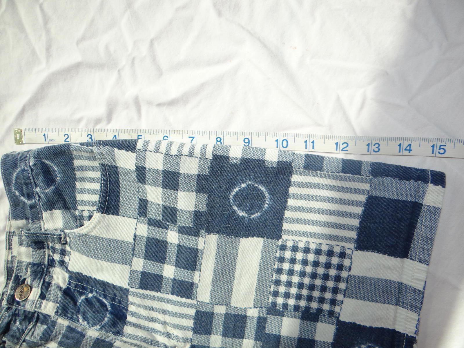 Women's Patchwork Pattern Casual Shorts XXS Size 0-2