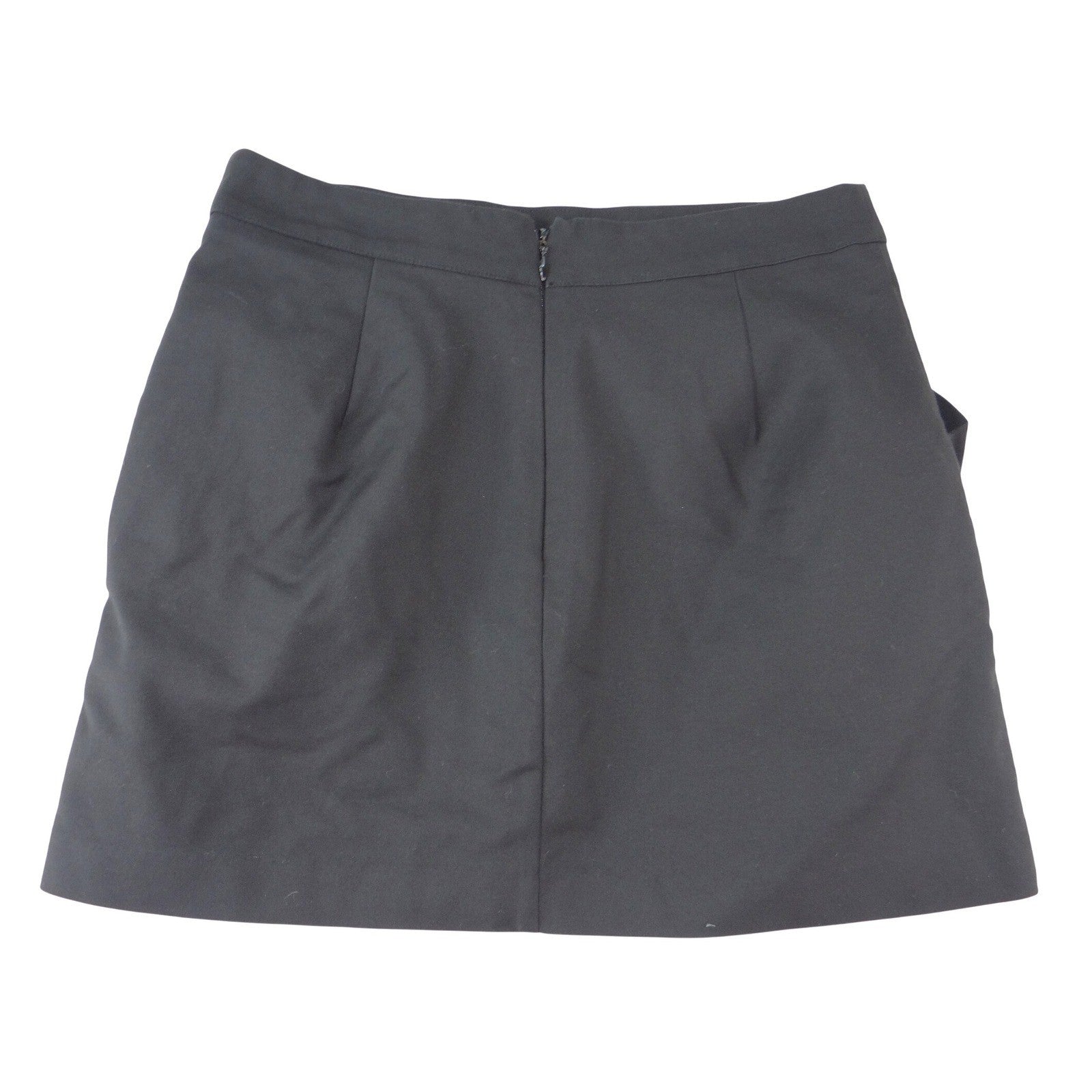Forever 21 Womens Black Ruffle Pocket Mini Skirt Size 26 Solid A-Line