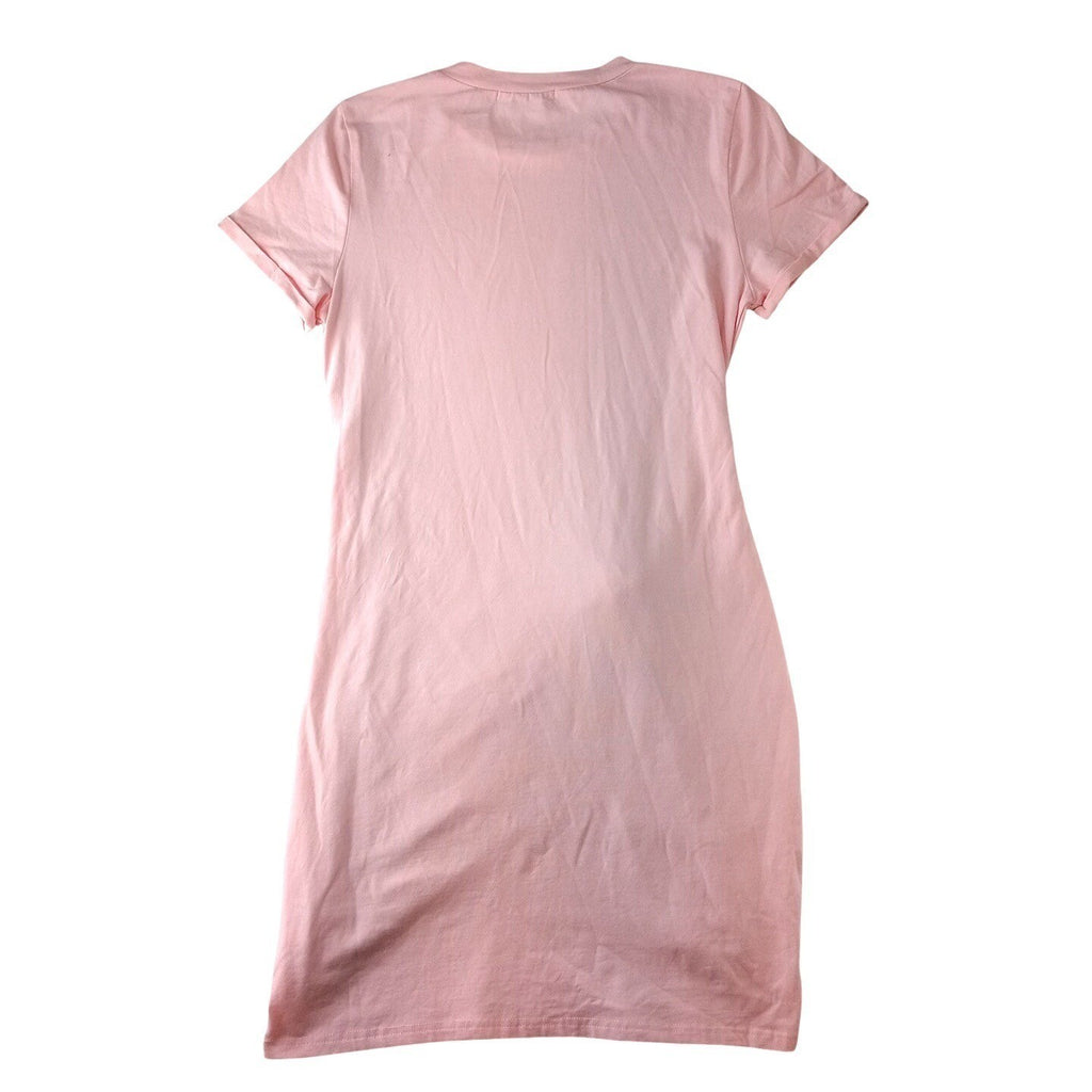 MEROKEETY Pink Short Sleeve Ruched Knot Front Midi Dress Size M