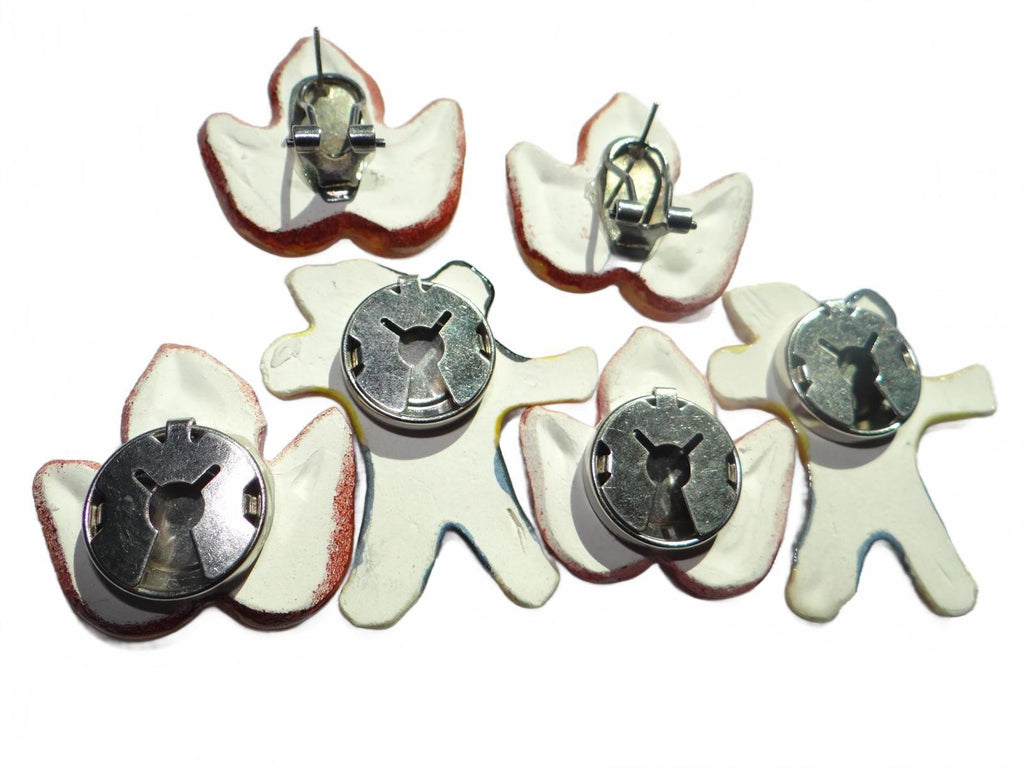 Handmade Ceramic Fall-Themed Button Covers & earrings
