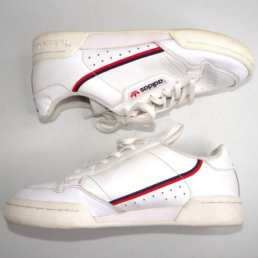 Adidas Continental 80 White Navy Red Leather Sneakers Mens 5.5 Womens 6.5