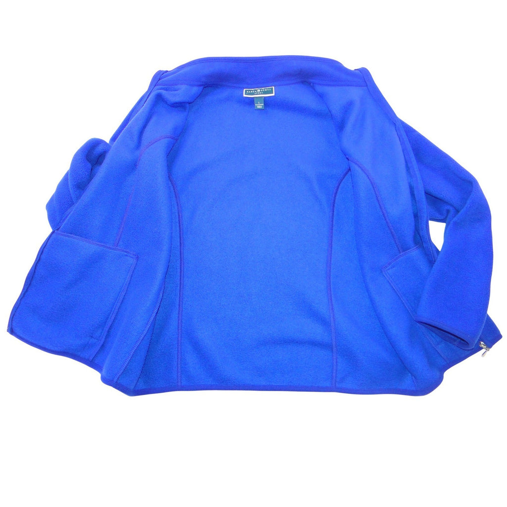 Karen Scott Sport Royal Blue Fleece Full Zip Mock Neck Jacket Womens Large