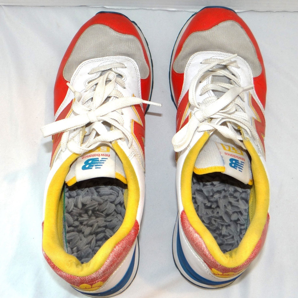 New Balance 574 Mens Sneakers Red White Blue Yellow Low Top Shoes 12