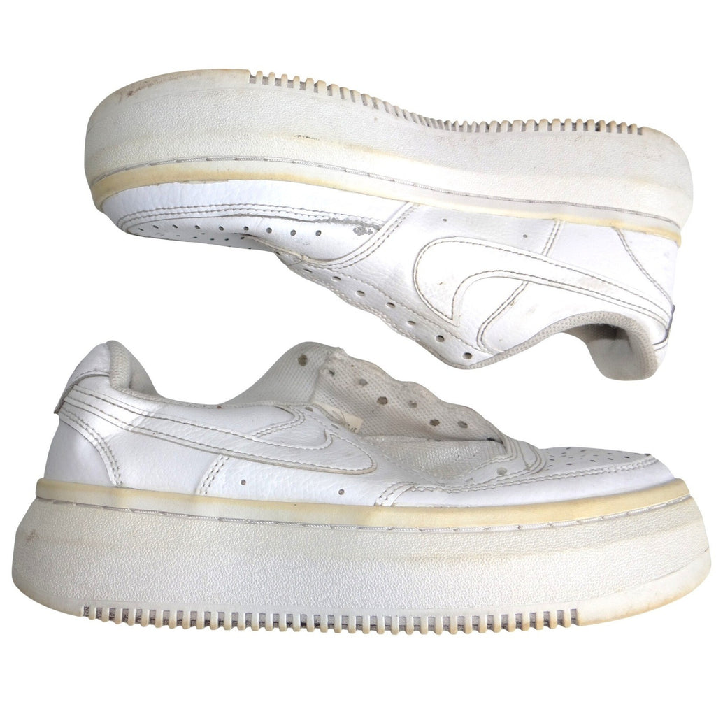 Nike Court Vision Alta Womens 8 White Platform Sneakers Rainbow Logo