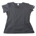 Cherokee Workwear Black Scrub Top Womens Large Notched V-Neck Cinched Back 2223