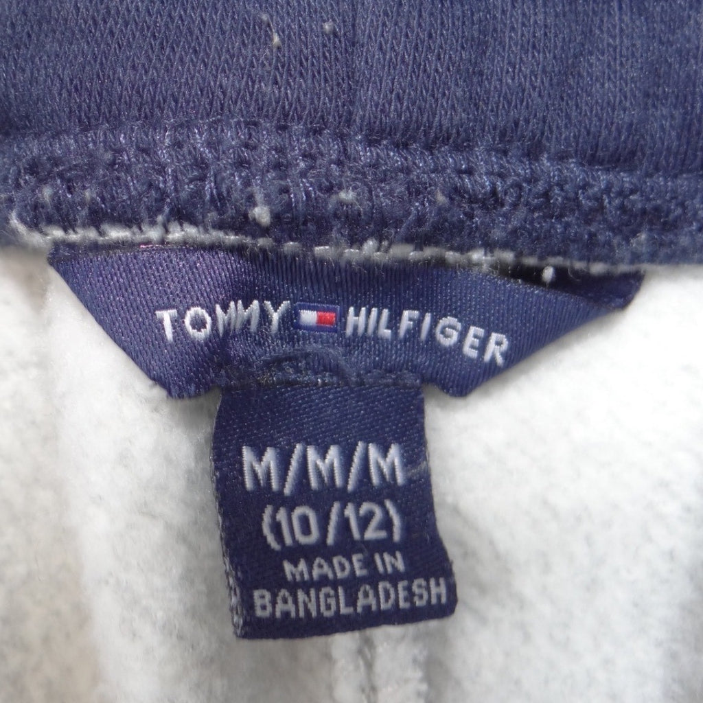 Tommy Hilfiger Boys Gray Navy Blue Logo Fleece Sweat Shorts Size M 10/12