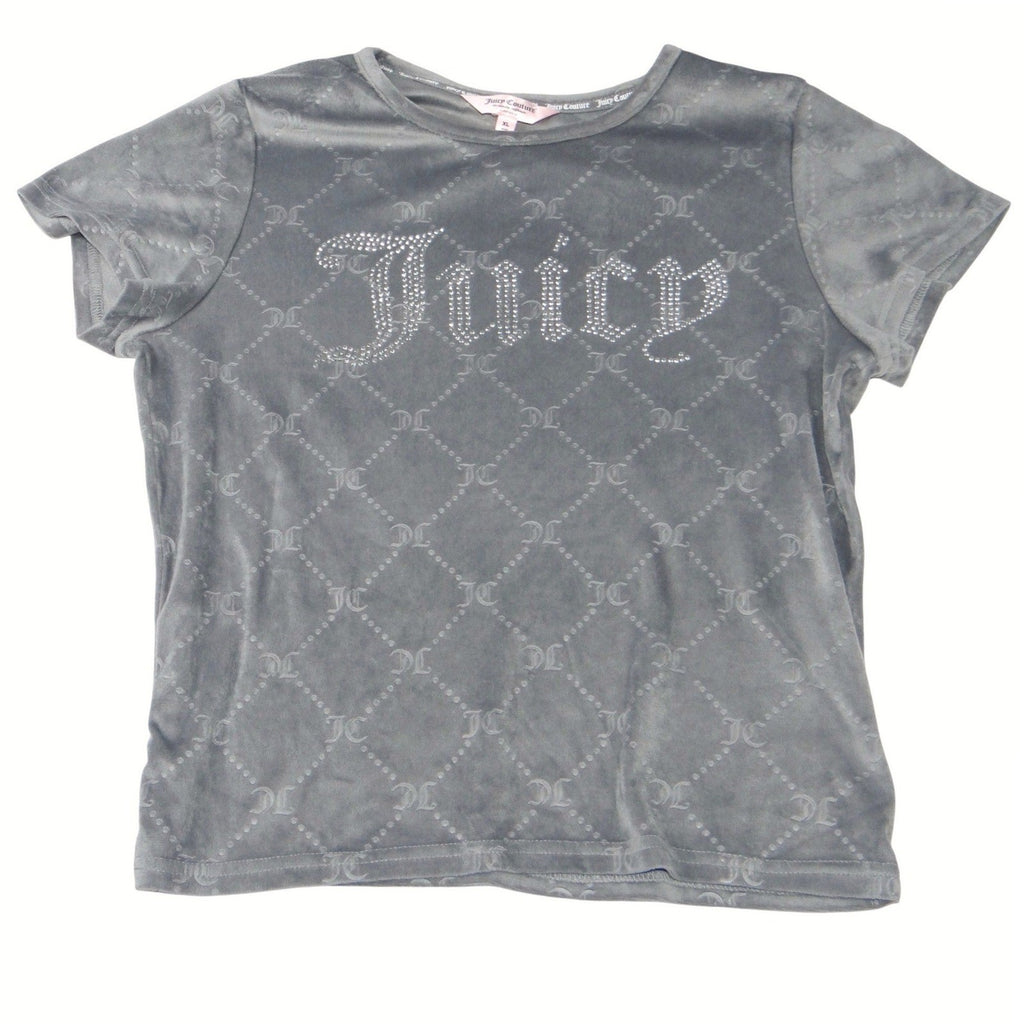 Juicy Couture Velour Shorts Grey All Over JC Logo Sleepwear Loungewear Women XL