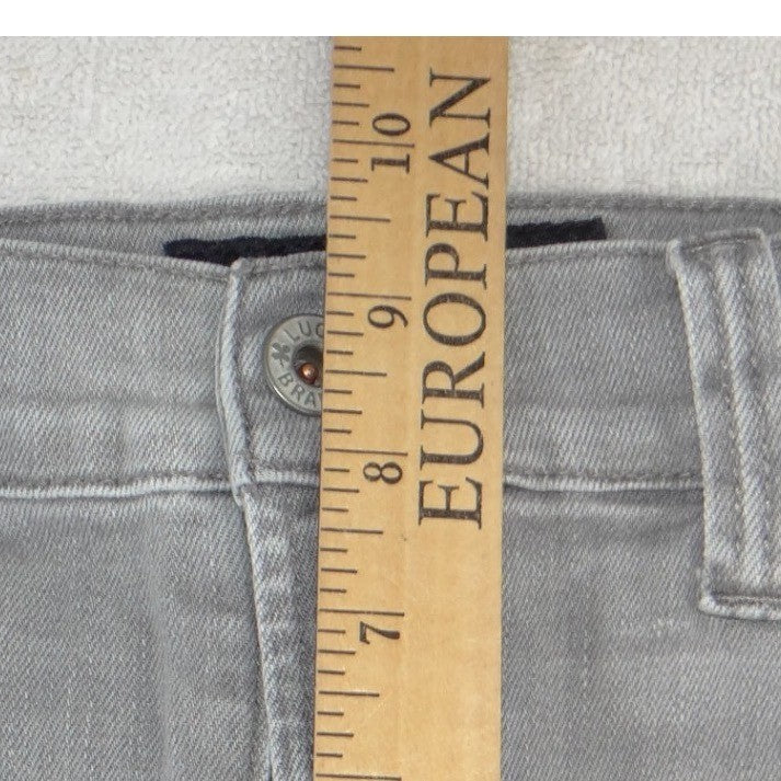 Lucky Brand Brooke Capri Grey Distressed Skinny Jeans Size 6 28 Light Wash