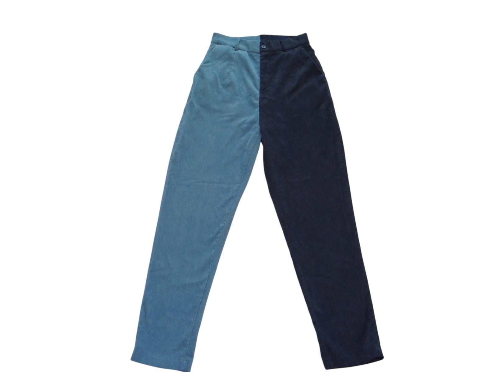 Stylish Color Block Corduroy Pants by Romwe - Size S