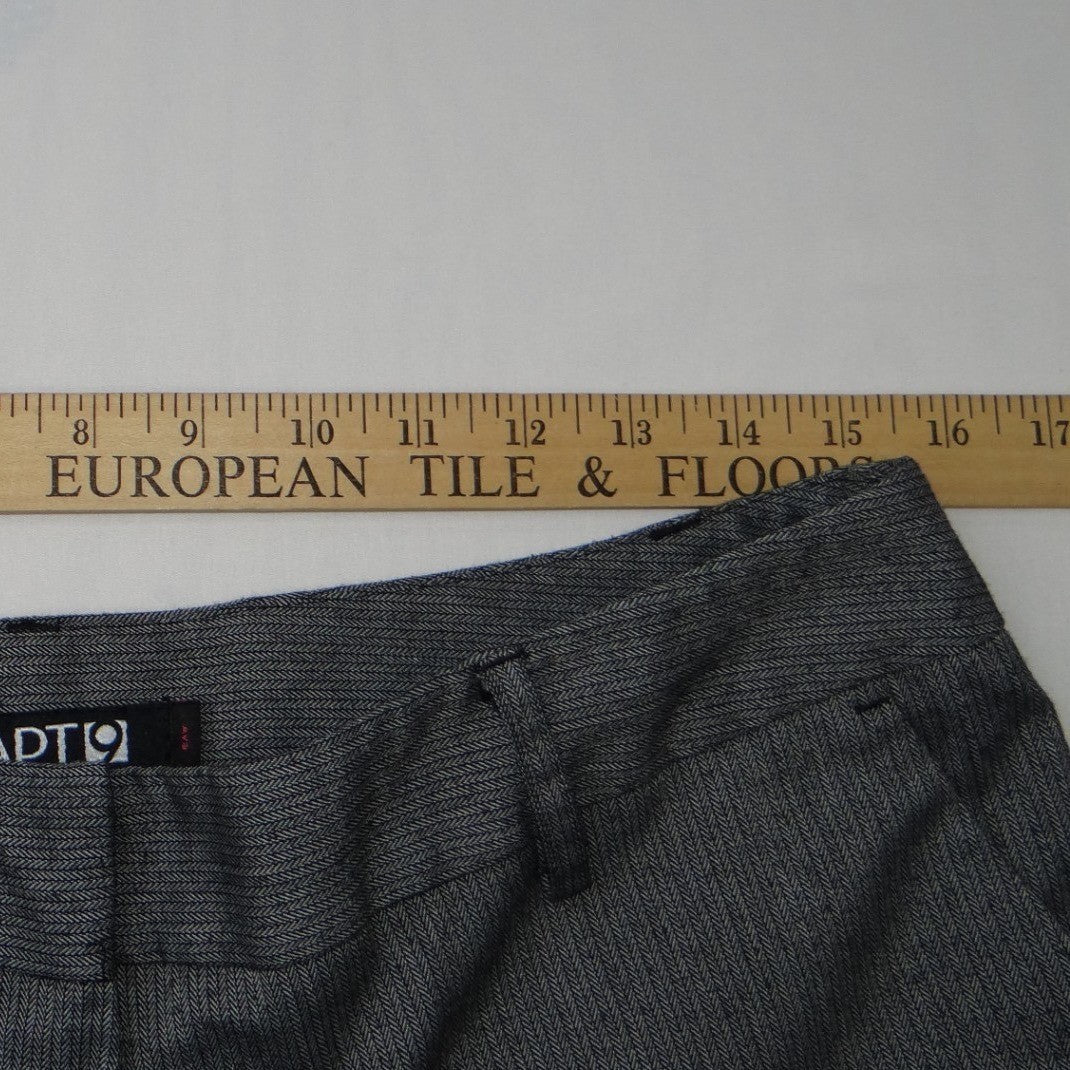 Apt 9 Womens Grey Herringbone Dress Pants Bootcut Size 10 Regular Stretch Work