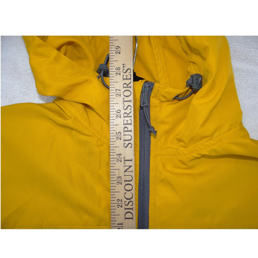HM Mens Yellow Hooded Windbreaker Lightweight Zip Up Jacket Size M 2013