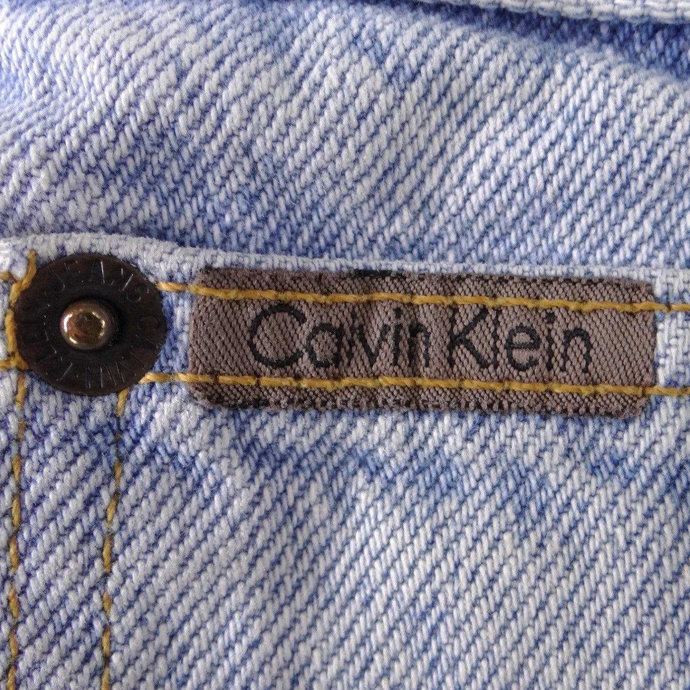 Calvin Klein Vintage Mens Light Wash Straight Leg Relaxed Denim Jeans 34x32