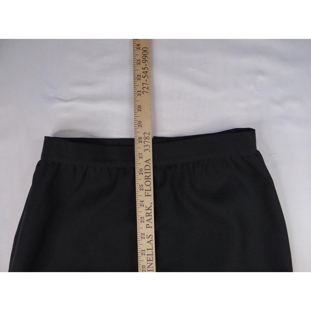Vintage Black Maxi Skirt Elastic Waist Zipper Back Full Length Size 10