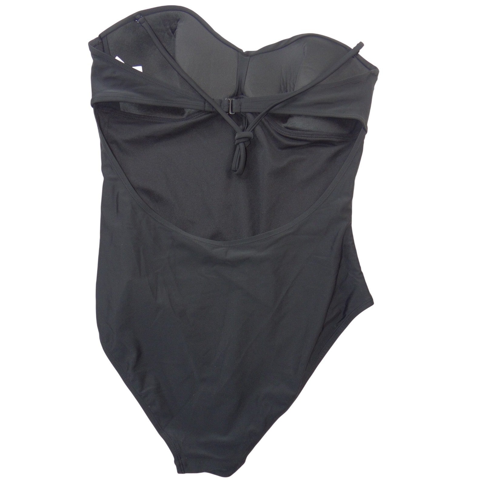 Old Navy Womens XL Black One Piece Swimsuit Ruched Sweetheart Neck Cutout Back