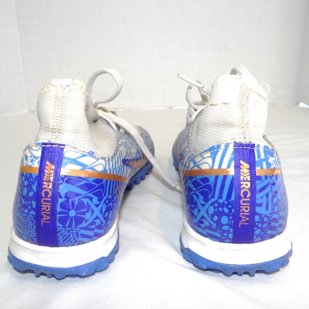 Nike Zoom Mercurial Superfly 9 Academy CR7 TF Kids Blue White Size 4.5Y