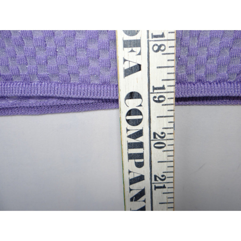 MNG MANGO Lavender Textured Knit Long Sleeve Sweater Top Sheer Sparkle Size S