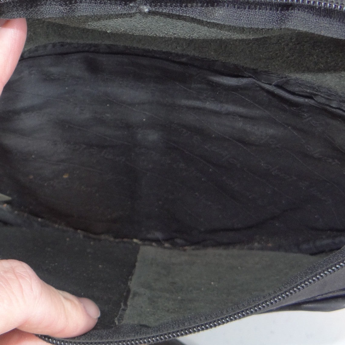 Vintage Black Leather Fanny Pack Waist Bag Multiple Pockets Adjustable Strap