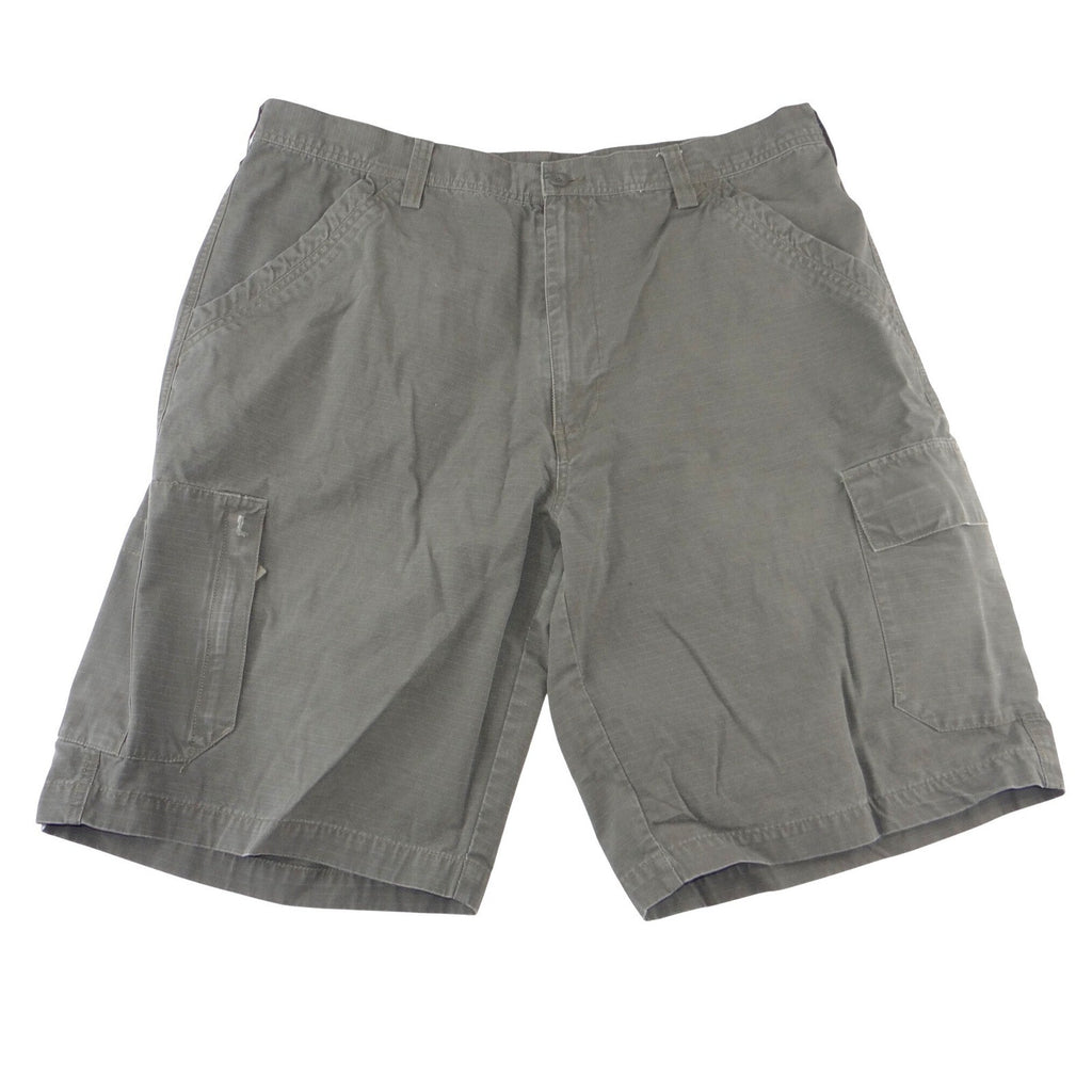 Roundtree & Yorke Mens Olive Green Ripstop Cotton Cargo Shorts Size