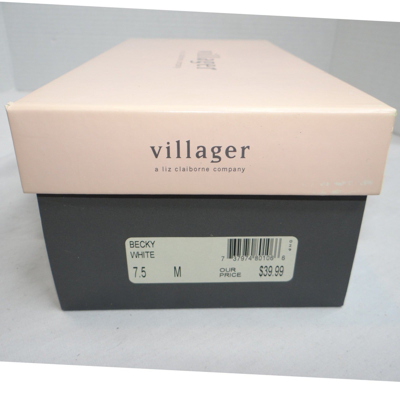 NIB Villager by Liz Claiborne Becky White Mules Loafers Shoes Women's Size 7.5 M