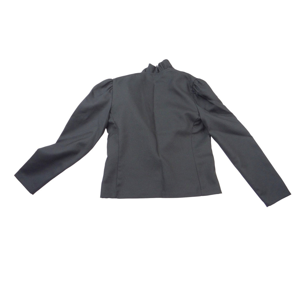Star Shine Vintage Black Ruffle Collar Puff Shoulder Blazer Jacket Size 10