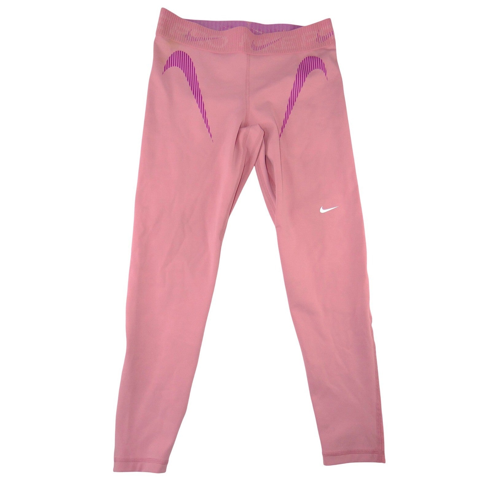 Nike Dri-FIT Womens Pink High Rise Mesh Panel Performance Leggings Size L