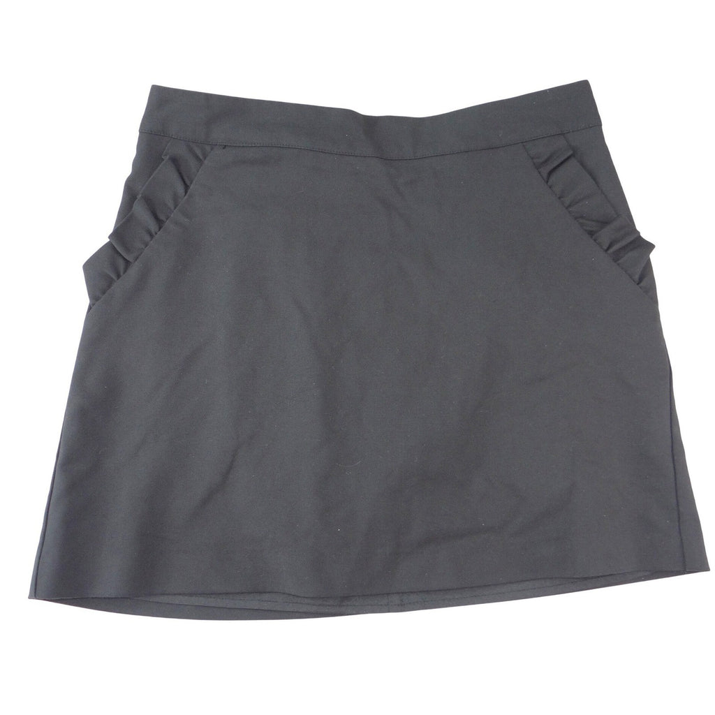 Forever 21 Womens Black Ruffle Pocket Mini Skirt Size 26 Solid A-Line