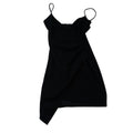 Charlotte Russe Black Spaghetti Strap Ruched Asymmetrical Hem Mini Dress Size M