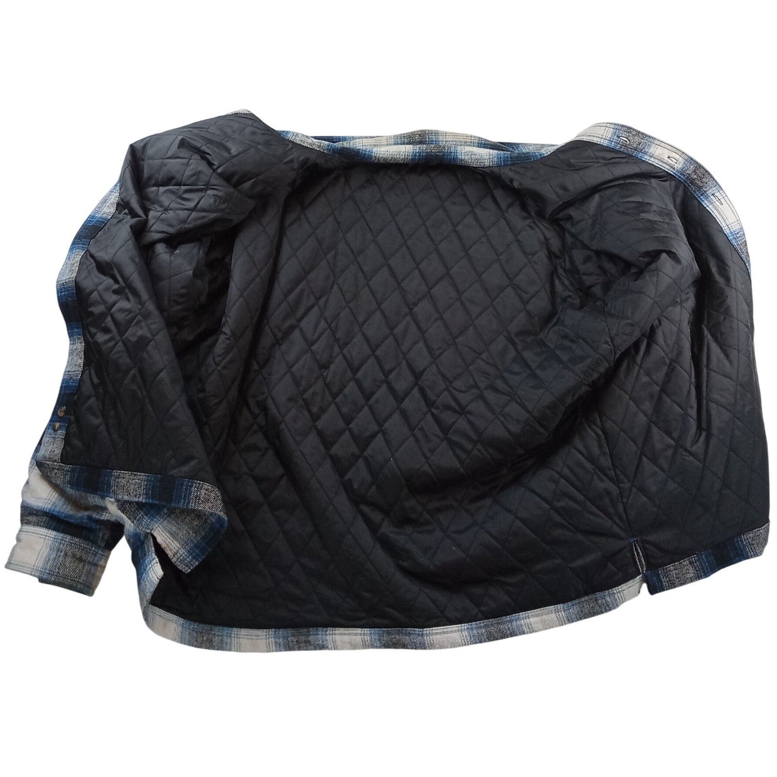 CE Schmidt Mens 2X Quilted Flannel Shirt Jacket Blue Plaid Workwear