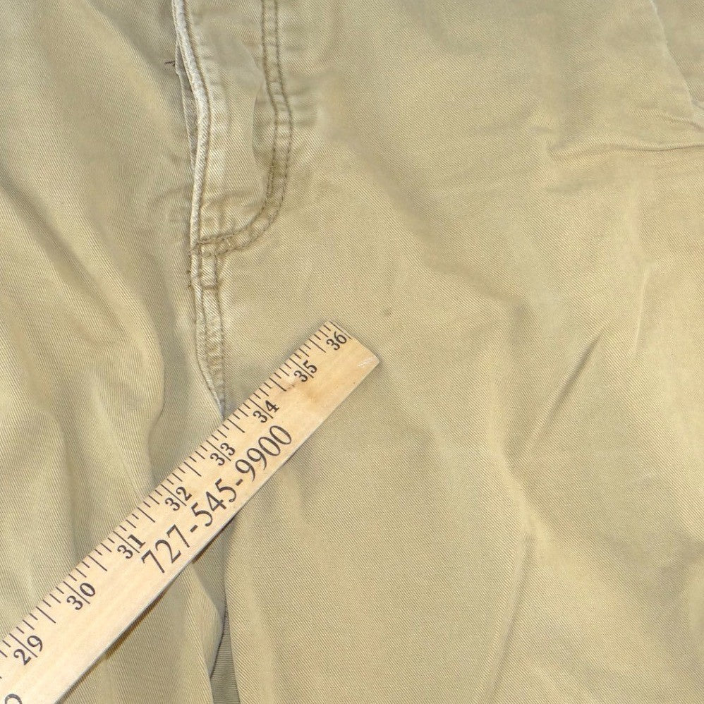 Hollister Mens Khaki Tan Chino Shorts Size 36 Cotton Twill Casual Summer