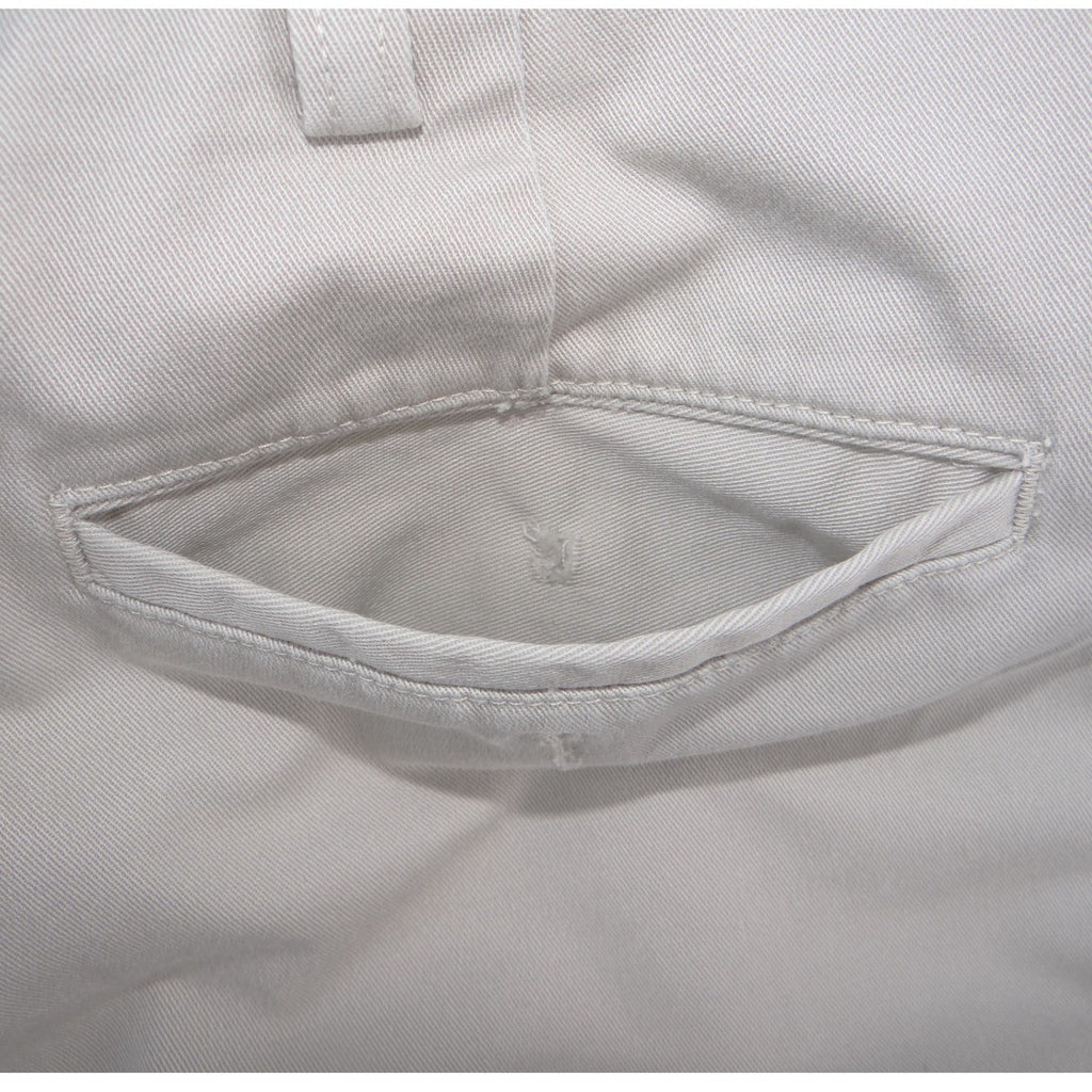 Mens Pleated Chino Trousers Khaki Tan Straight Leg Cotton Pants 35x30.5