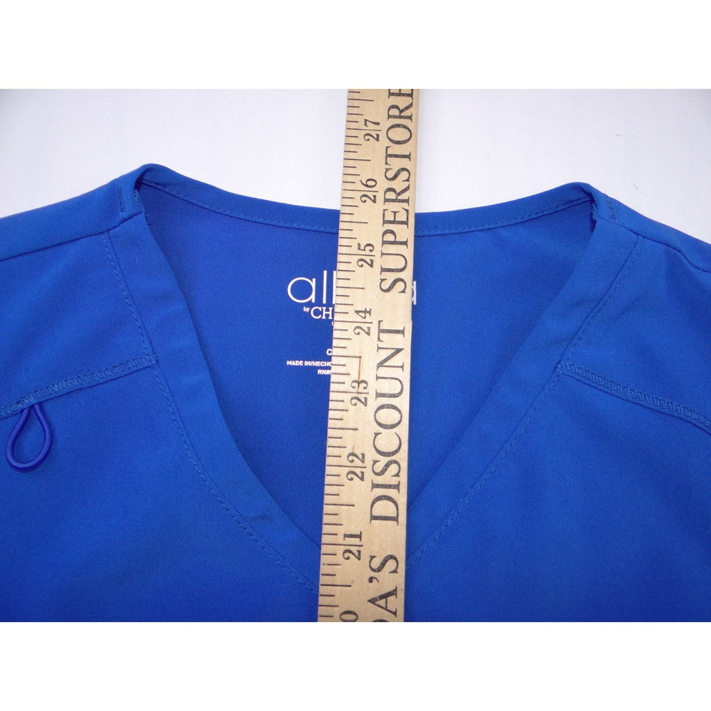 Allura by Cherokee Royal Blue Scrub Set V-Neck Top Small & Zip Jacket Medium