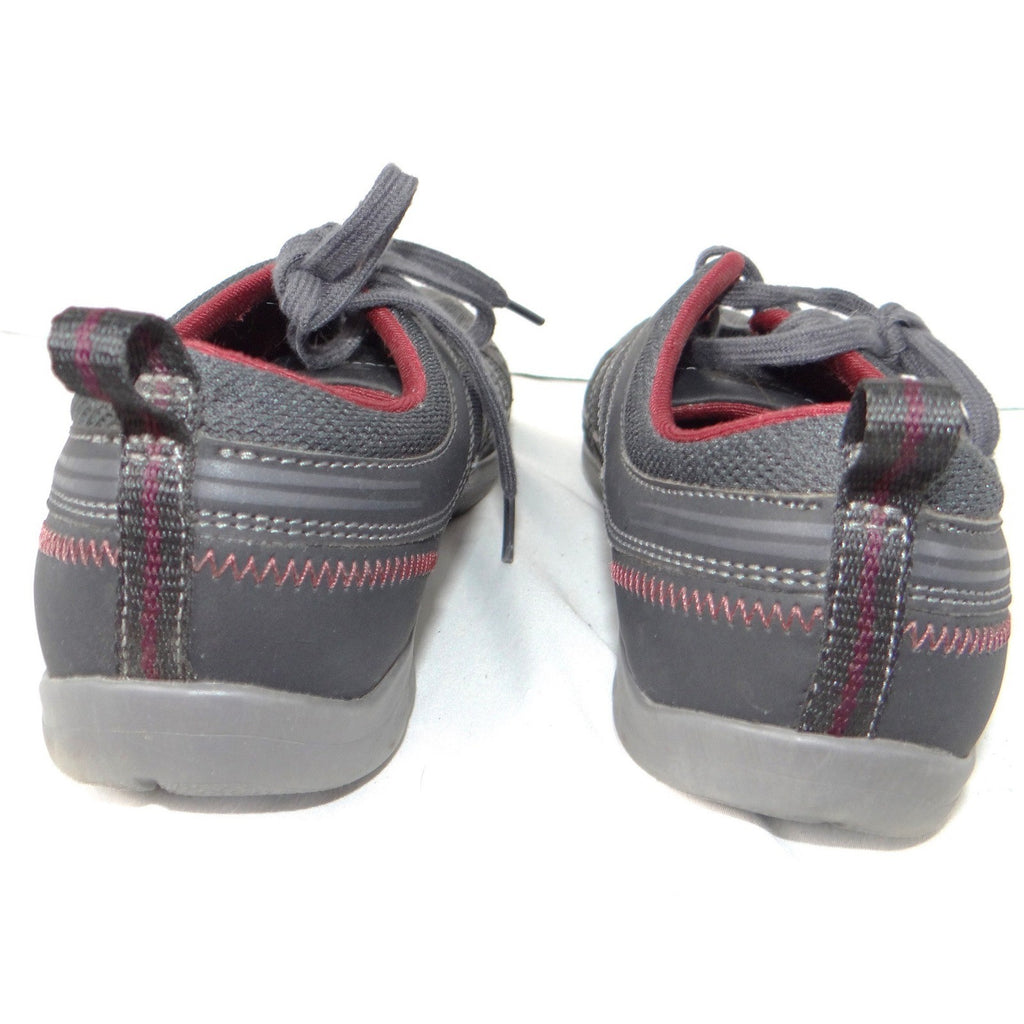 Rockport Walking Sneakers Womens 7.5 Charcoal Grey Burgundy Low Top Shoe