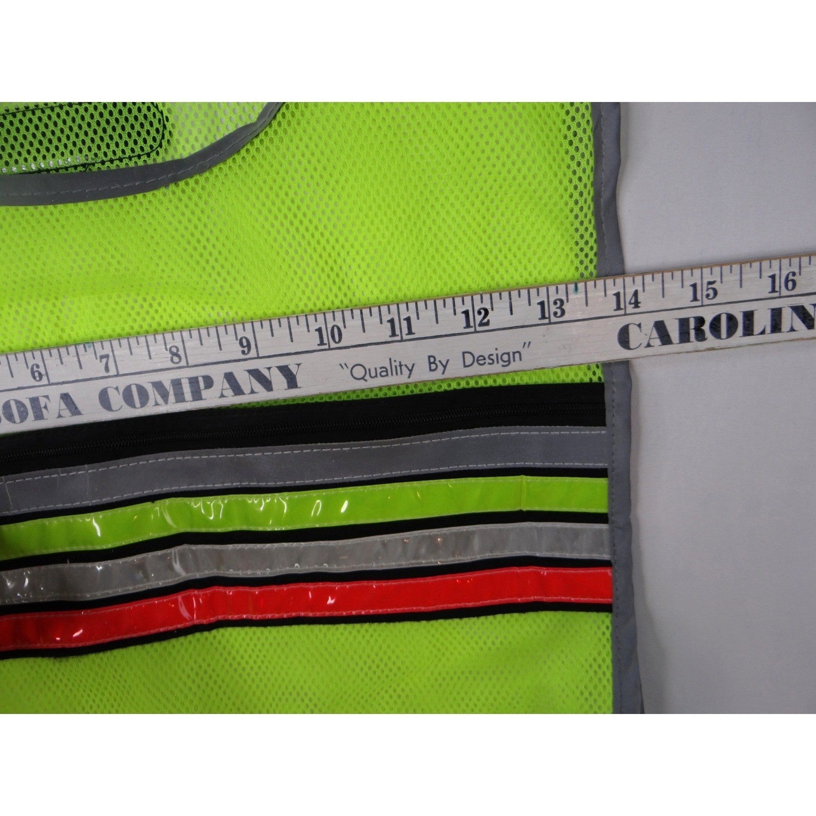 High Visibility Reflective Safety Vest Lime Green Mesh Multiple Pocket Closure