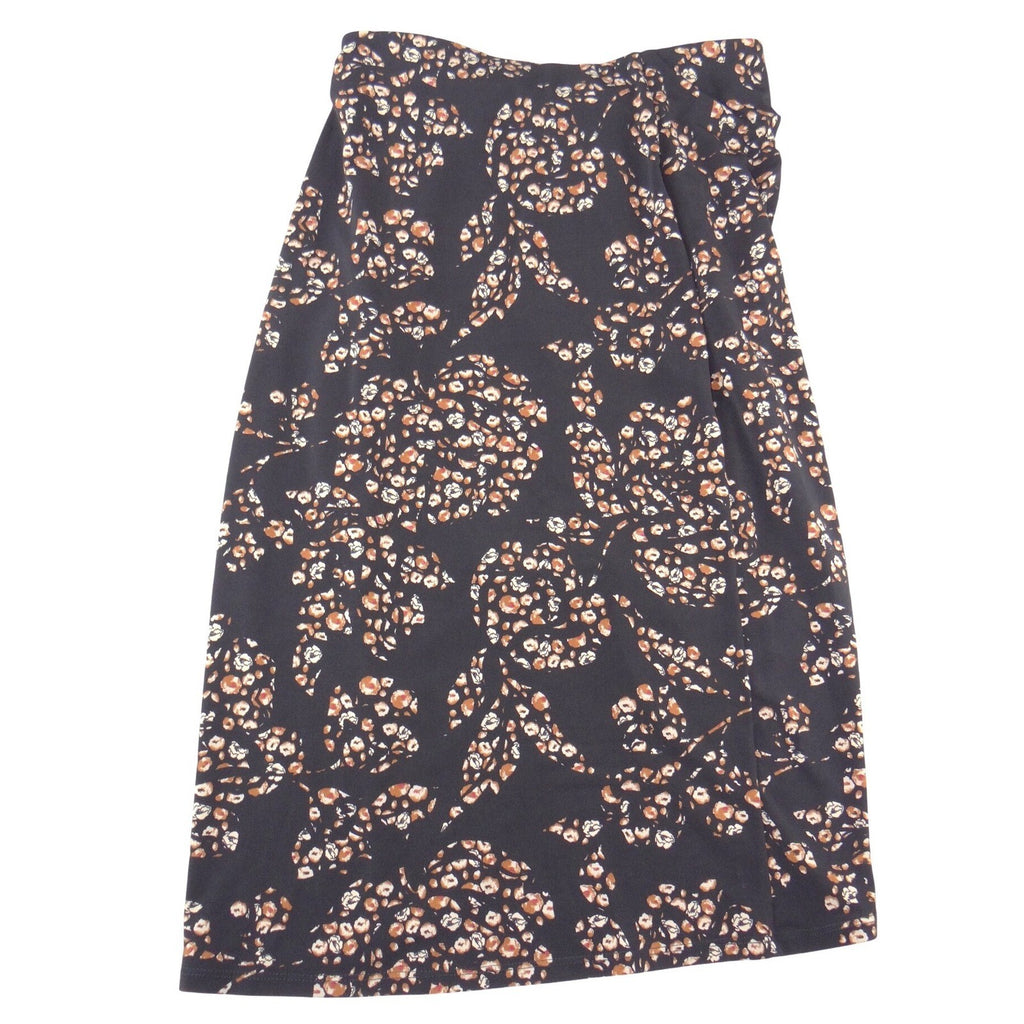 White House Black Market Ruched Floral Leopard Midi Skirt Black XS