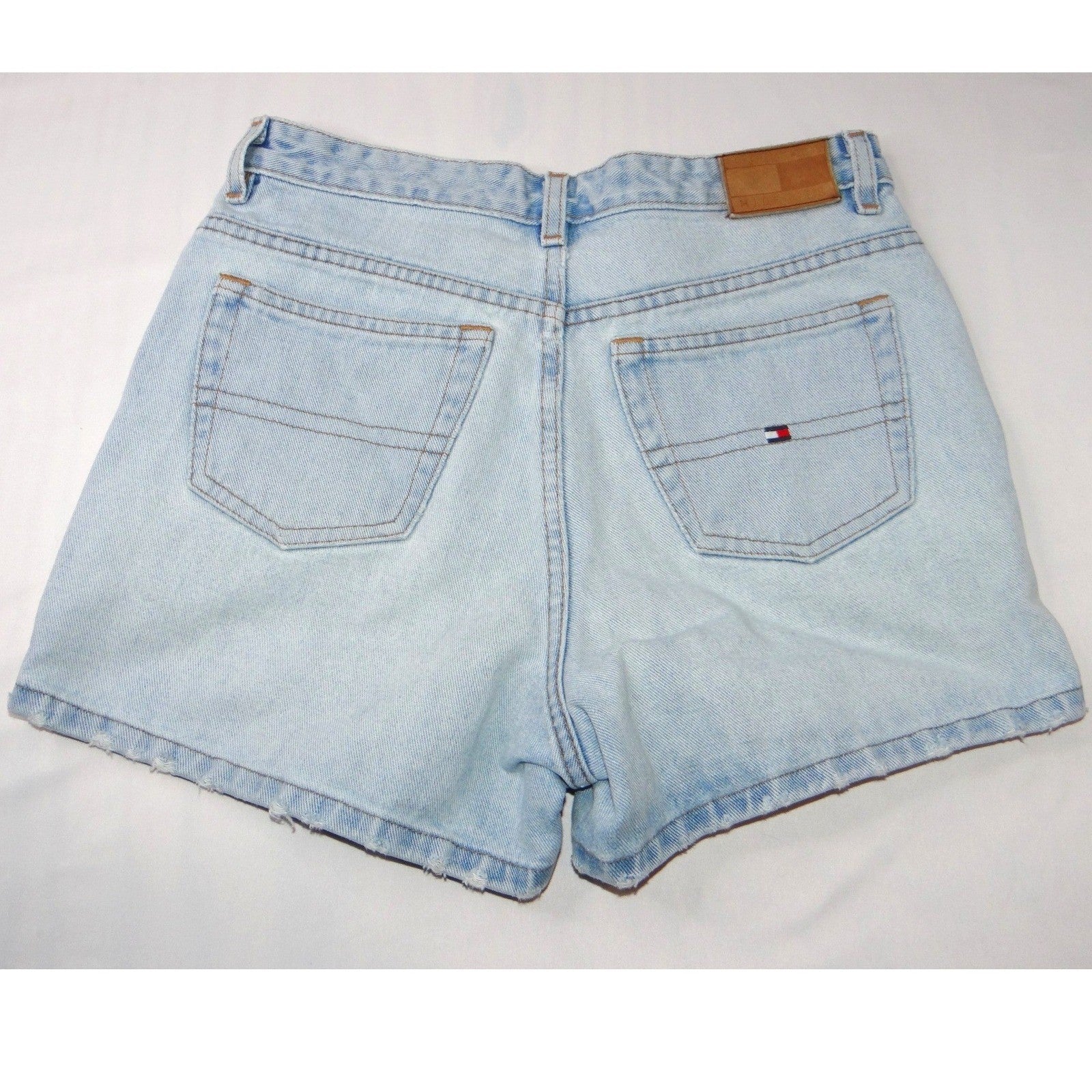 Vintage Y2K Tommy Hilfiger Light Wash Denim High Waisted Shorts Womens Size 8