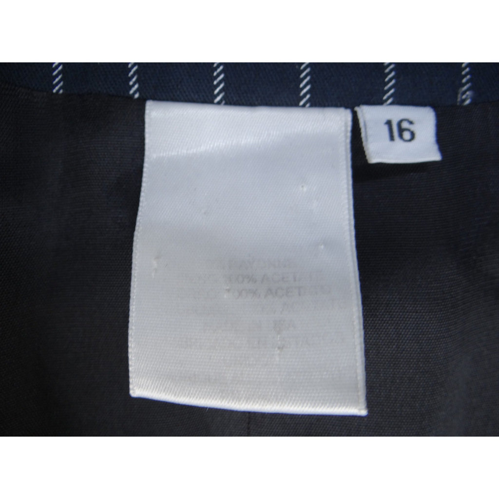 Siegel Pinstripe Double Breasted Blazer Navy White Size 16