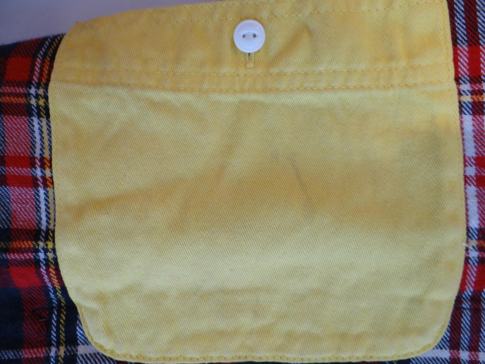 H & Dumar Men's Plaid Button-Up Shirt with Yellow Pockets and Elbow Patches, 3