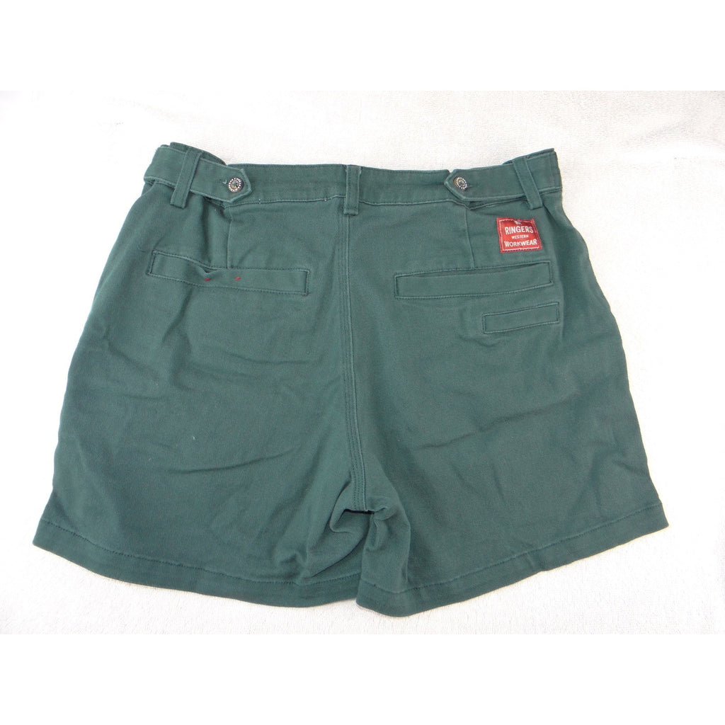 Ringers Western Mens Workwear Shorts Green Size 32 Cotton Twill Pleated 2781