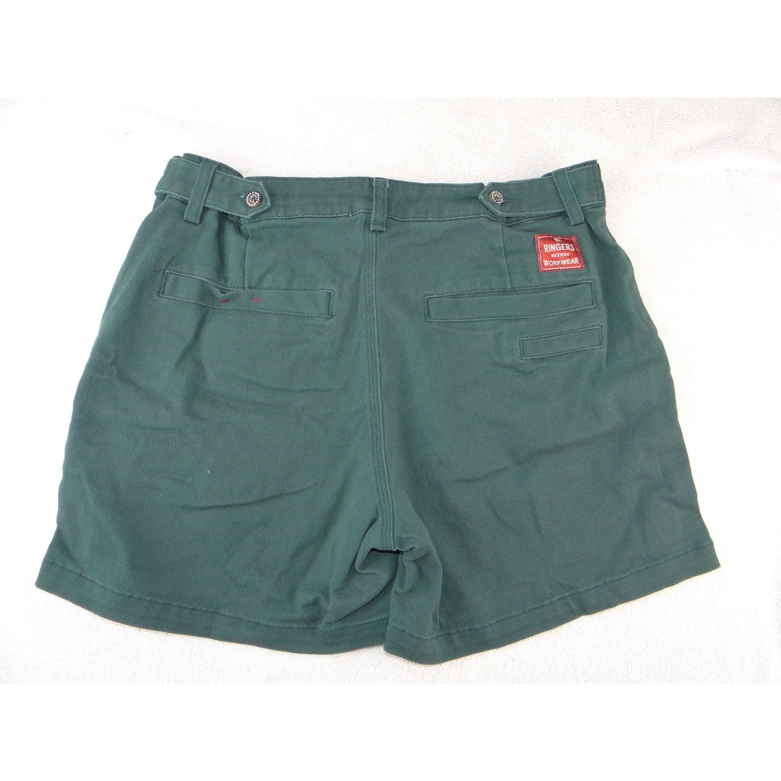 Ringers Western Mens Workwear Shorts Green Size 32 Cotton Twill Pleated 2781