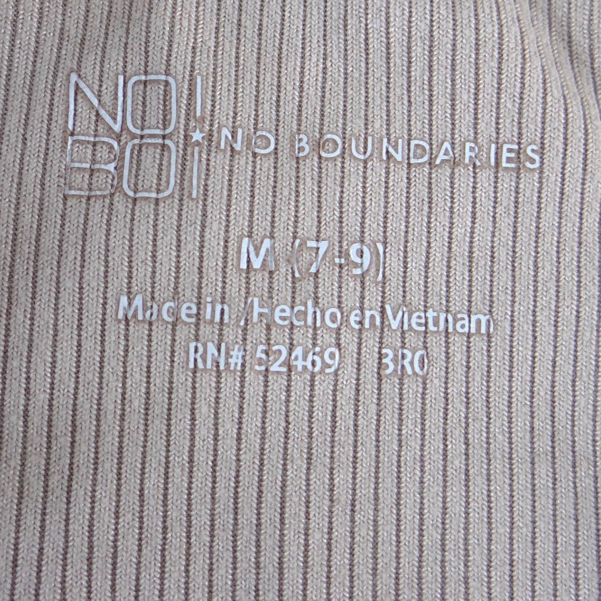 No Boundaries Ribbed Camisole Tank Top Tan Taupe Medium 7-9 Sleeveless Scoop