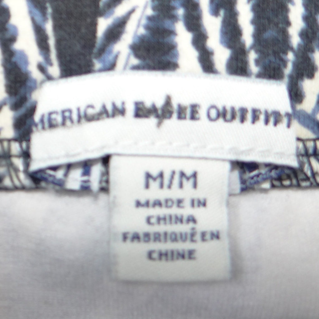 American Eagle Outfitters Blue White Geometric Tribal Print Mini Skirt Womens M