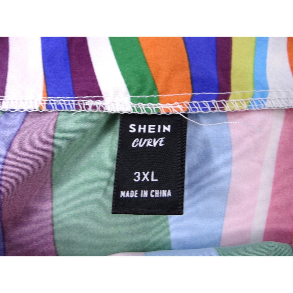 SHEIN CURVE 3XL Rainbow Stripe Tank Top Women's Plus Size