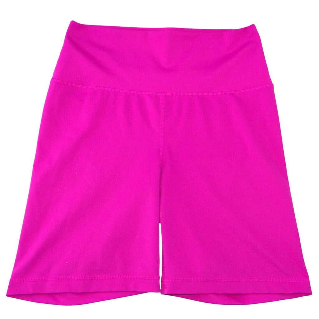 Yogalicious Lux Womens High Waisted Biker Shorts Magenta Pink Size L