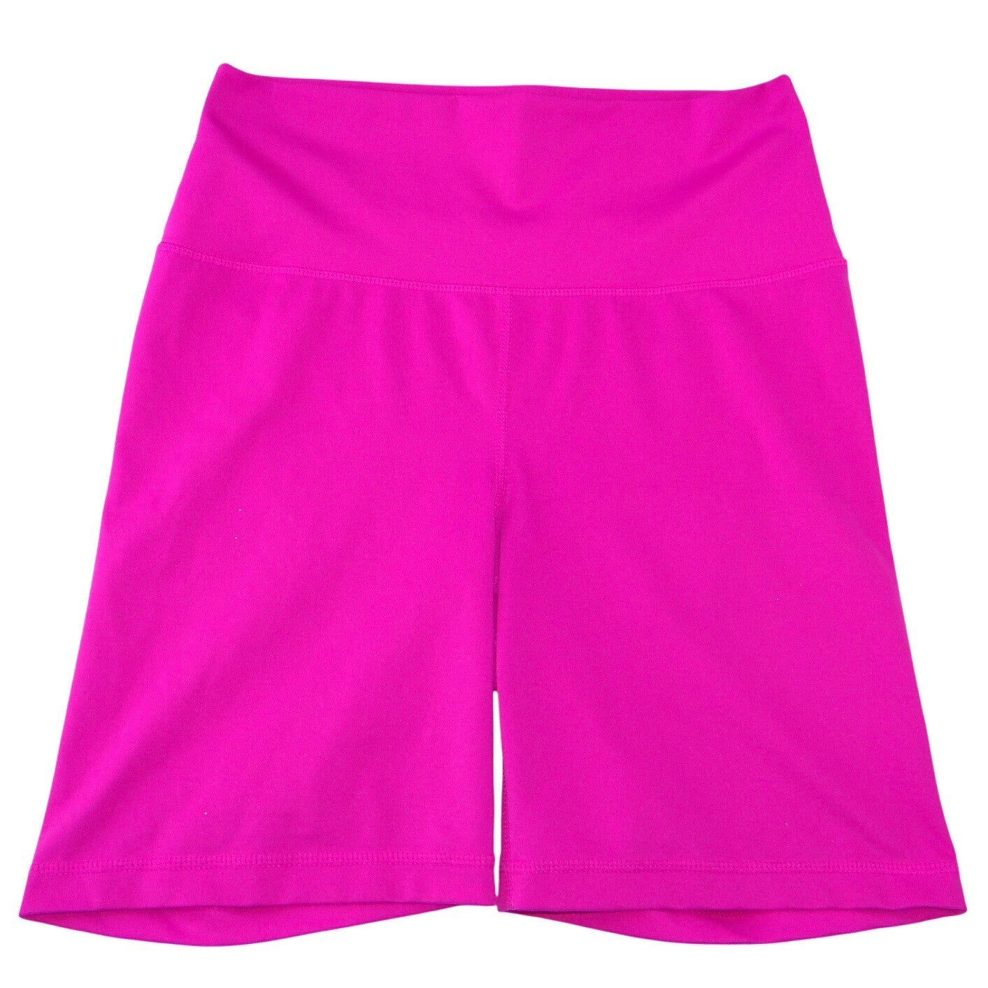 Yogalicious Lux Womens High Waisted Biker Shorts Magenta Pink Size L