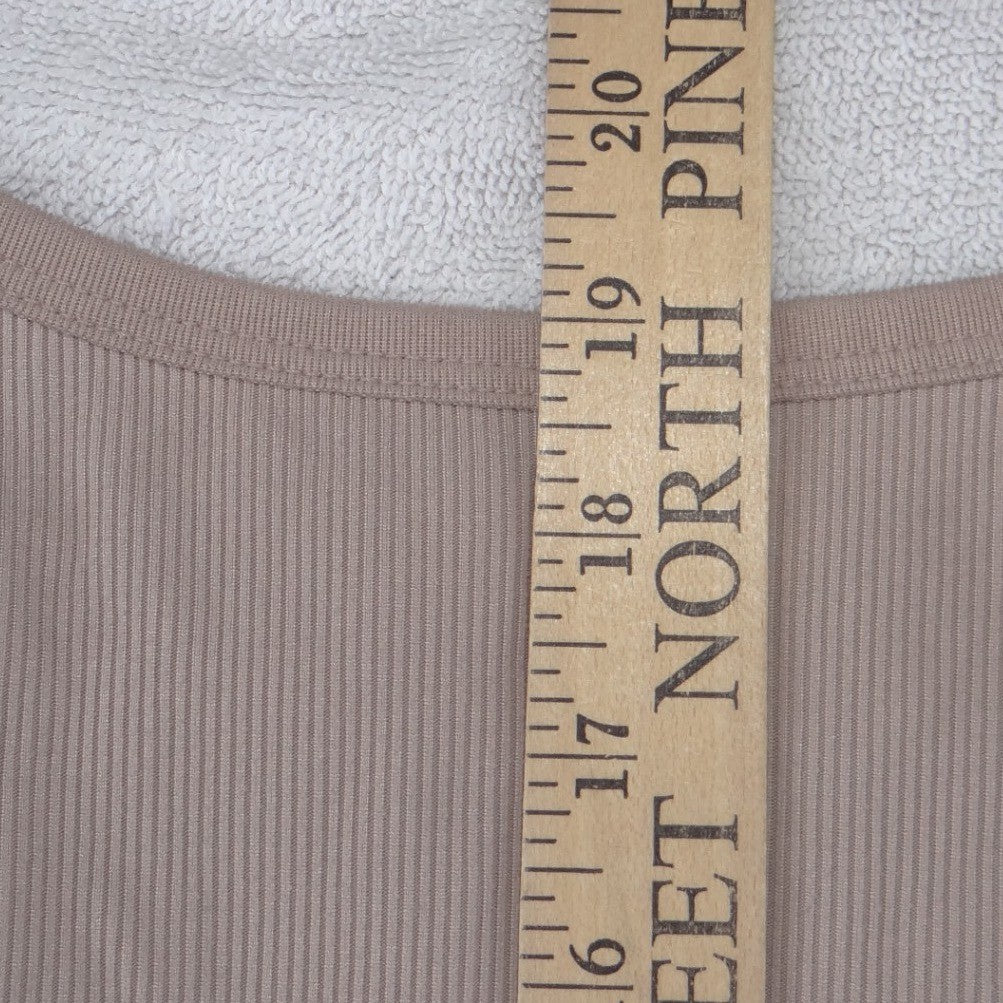 No Boundaries Ribbed Camisole Tank Top Tan Taupe Medium 7-9 Sleeveless Scoop