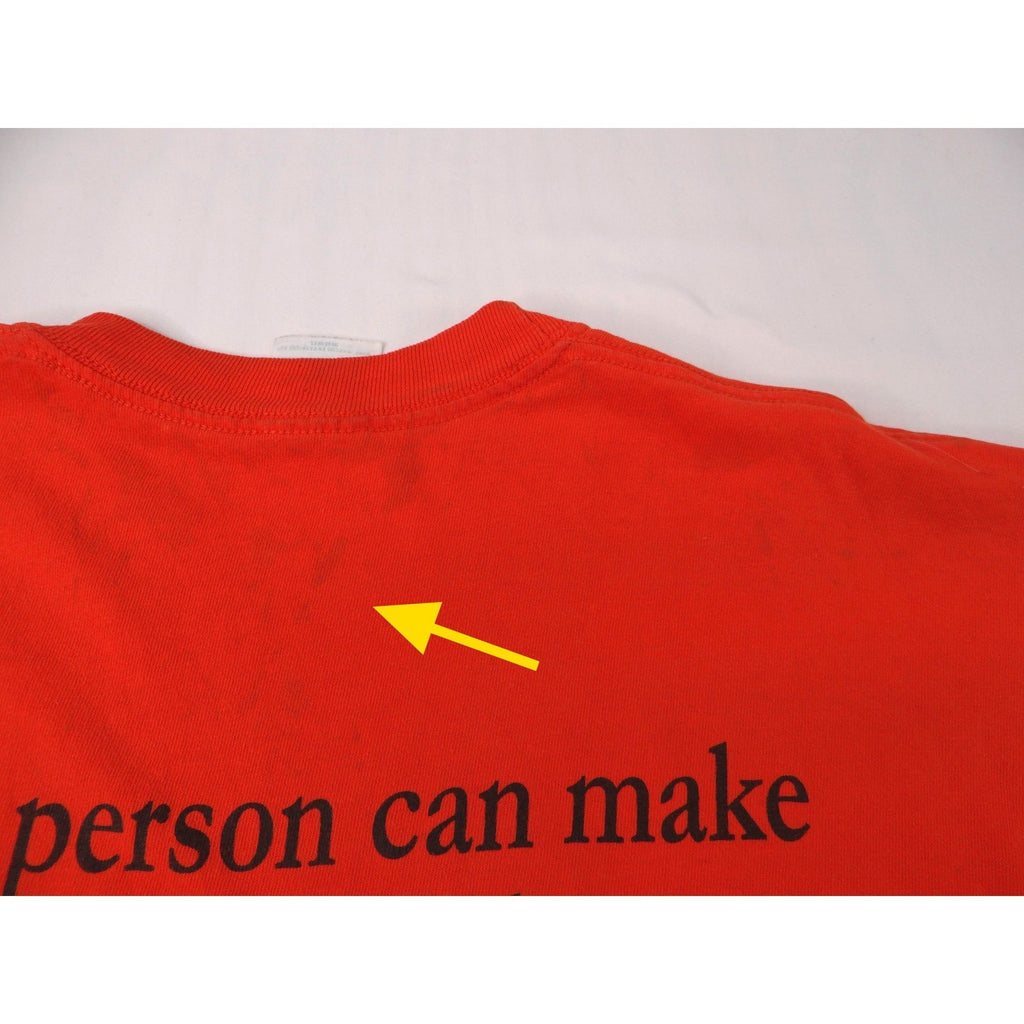 Vintage Orange T Shirt Shook Hardy & Bacon "One Person Can Make A Difference" XL