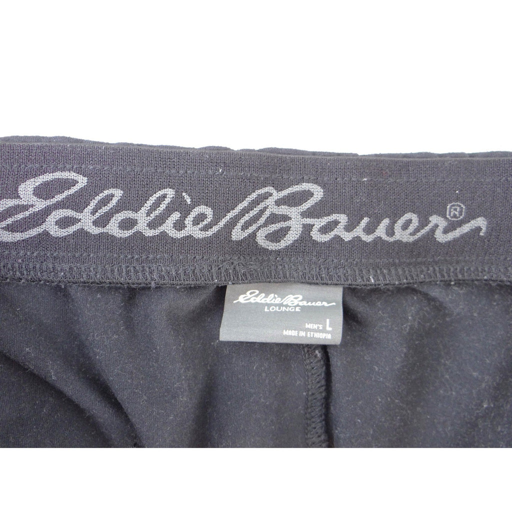 Eddie Bauer Lounge Shorts Mens Large Black Elastic Waist Drawstring
