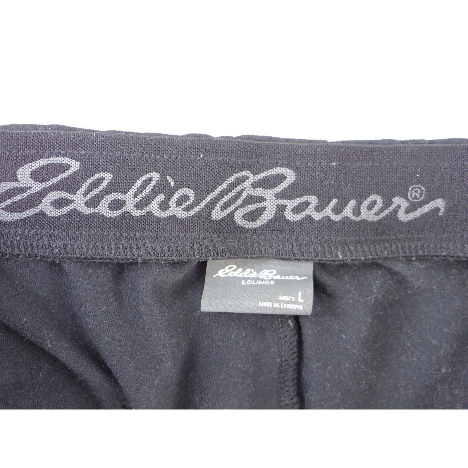 Eddie Bauer Lounge Shorts Mens Large Black Elastic Waist Drawstring